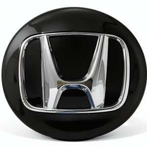Honda Wheel Center Caps Black Silver Bolt-On-0