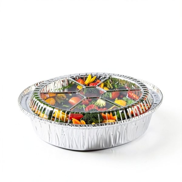 GUSTO 9 Inch Disposable Aluminum Foil Pans Clear Dome Lids 50 Count-1