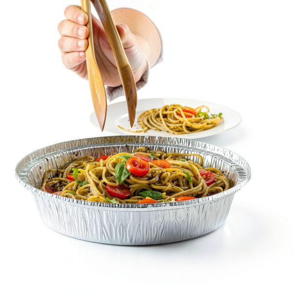 GUSTO 9 Inch Disposable Aluminum Foil Pans Clear Dome Lids 50 Count-3